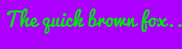 Image with Font Color 00E711 and Background Color AC00FF